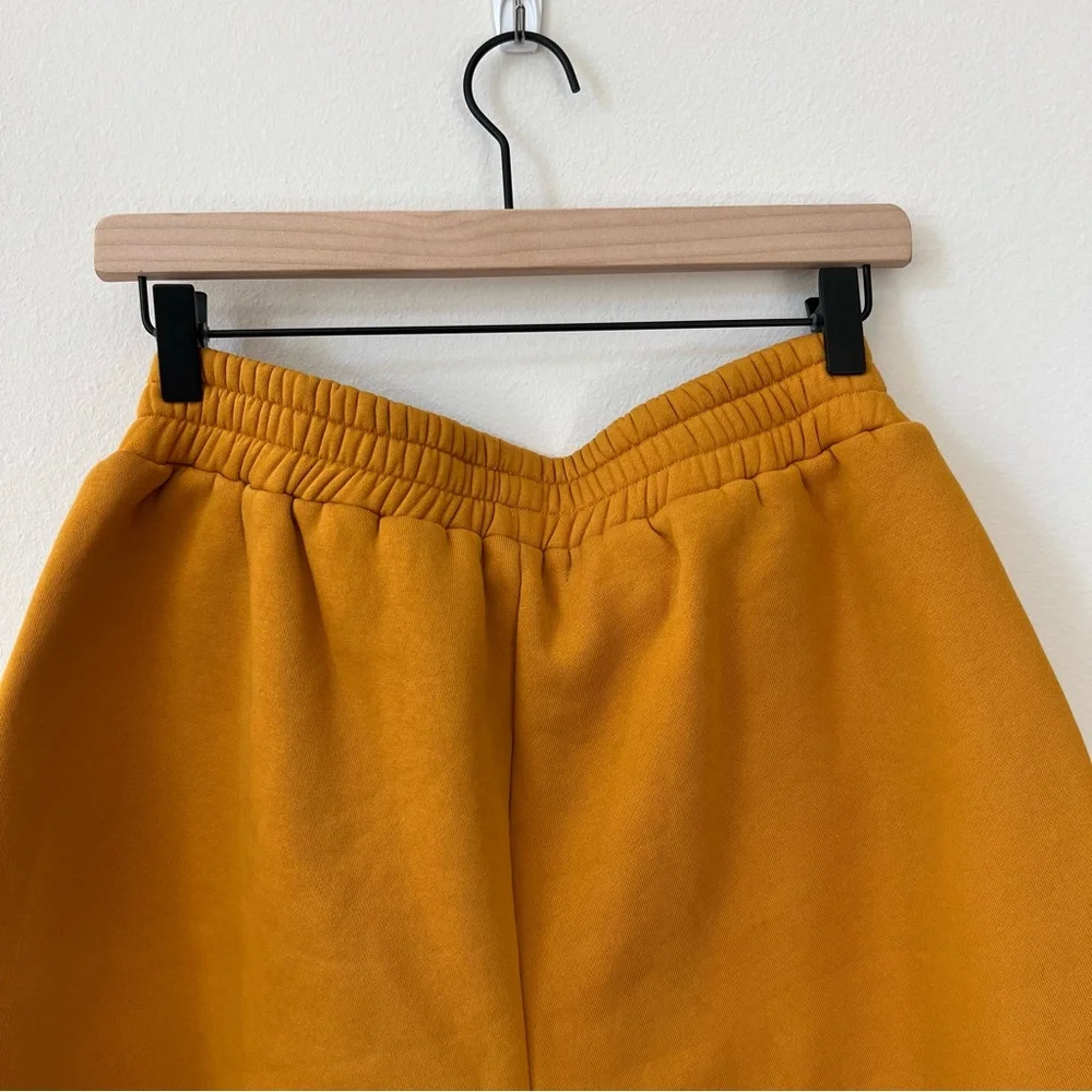 The Mayfair Group Chill Out high waist dark yellow fleece shorts Size 12 - Picture 7 of 10
